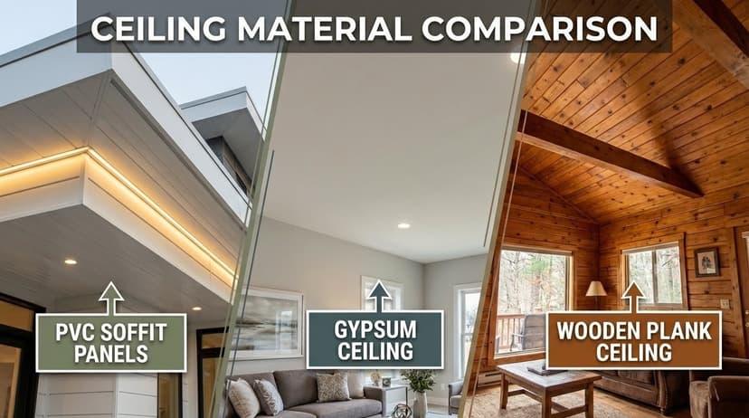PVC Soffit Panels vs Gypsum Ceiling vs Wooden Planks: Which Is Better for Indian Homes?